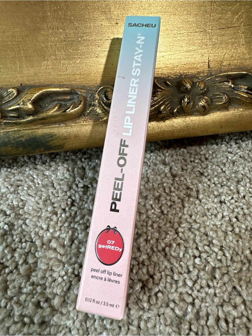 New In Box Sacheu Lip Liner Stay-N® Peel-Off Lip Stain 07 Red Rouge $14